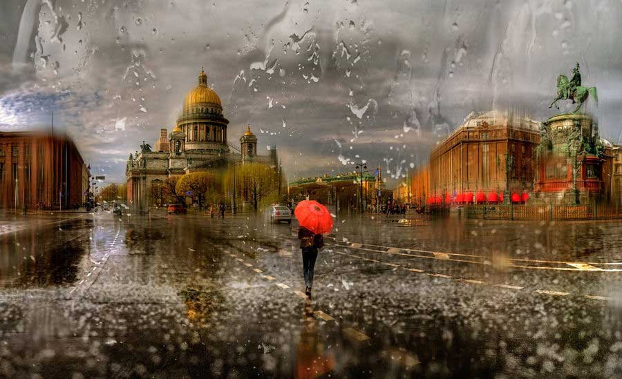 Санкт-Петербург под дождем.