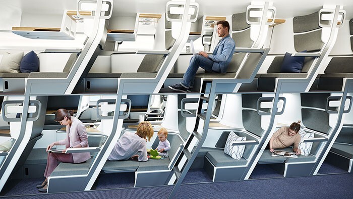 Эконом-класс пассажирских самолетов могут сделать более похожими на плацкартные поезда