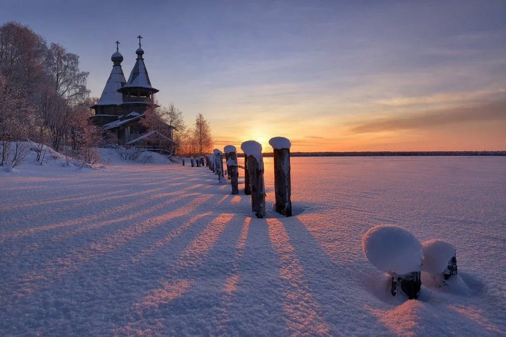 Морозное утро в Чёлмужах..., Карелия. Фото: Максим Евдокимов