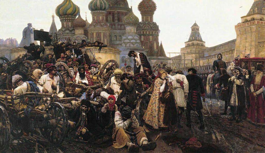Картина «Утро стрелецкой казни», 1881. Художник: Василий Суриков. 