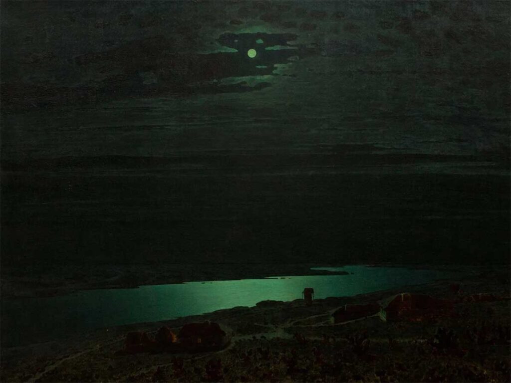 Картина «Лунная ночь на Днепре». Художник: Архип Куинджи, 1880