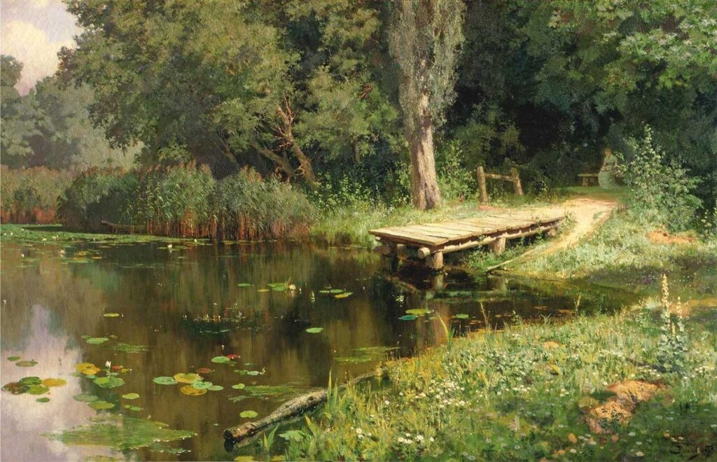 Картина «Заросший пруд». Василий Поленов, 1879