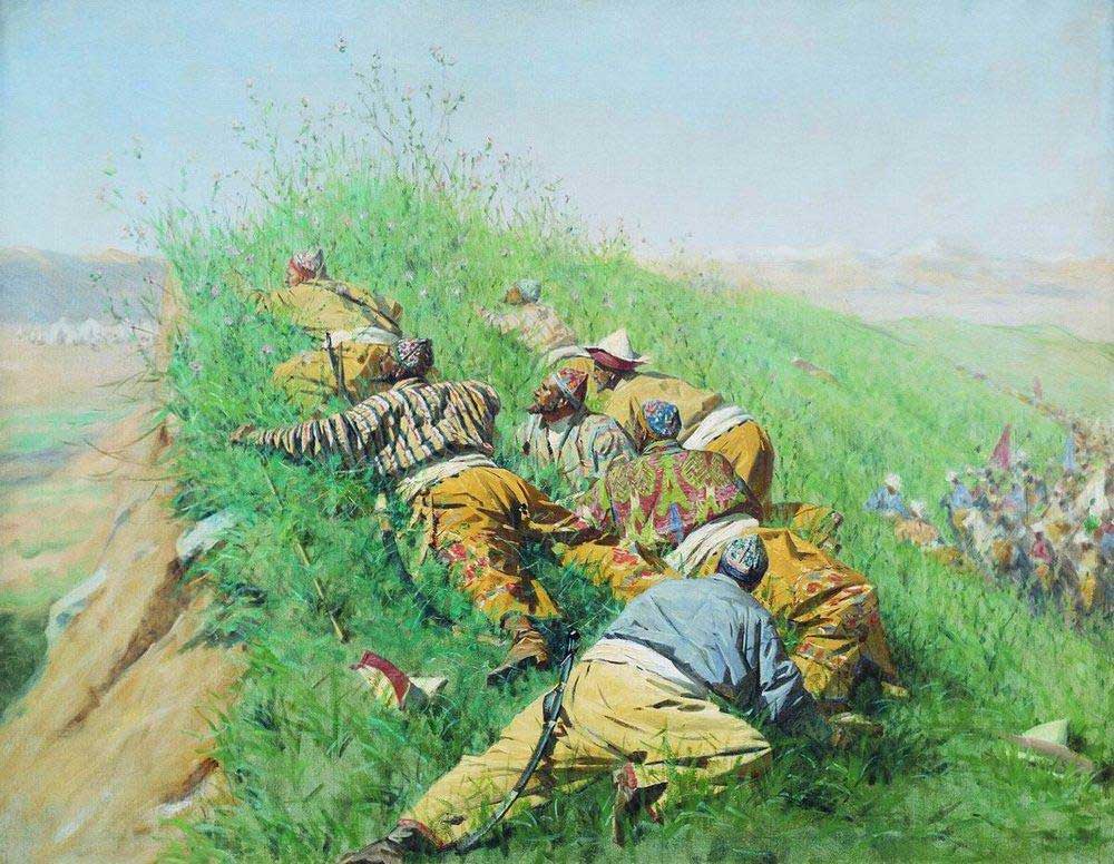 Картина «Высматривают», 1873. Художник: Василий Верещагин