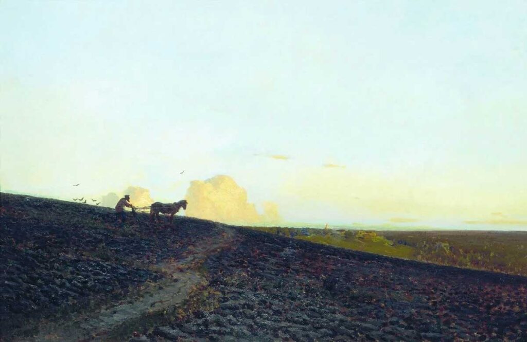 Картина «Вечер на пашне» (1883), Исаак Левитан