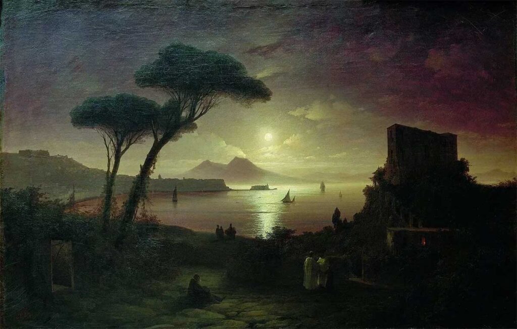 «Неаполитанский залив в лунную ночь» - картина, которую Айвазовский написал по памяти.