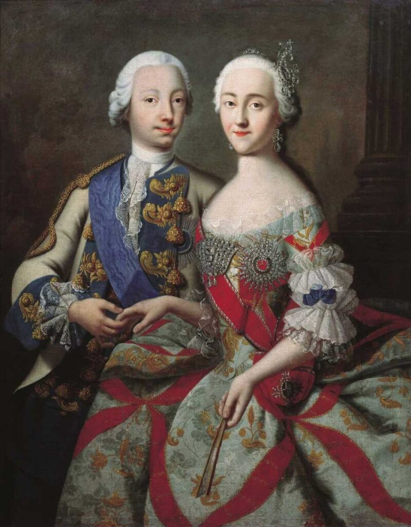 Цесаревич Петр Федорович и великая княгиня Екатерина Алексеевна. 1740-е годы Г.-К. Гроота