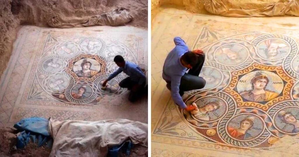 Стеклянная мозаика 2000-летней давности из древнего города Зевгма в Турции.