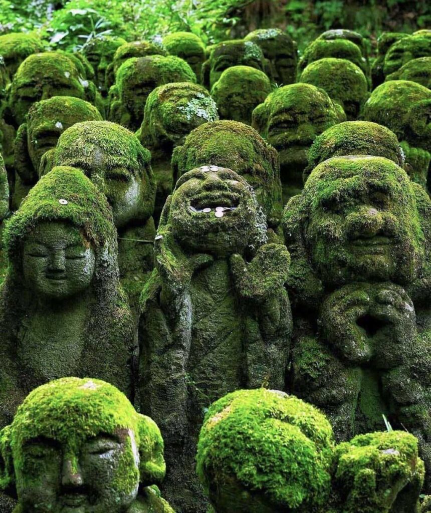 1200 каменных скульптур в буддийском храме Нэнбуцу-дзю, Япония.