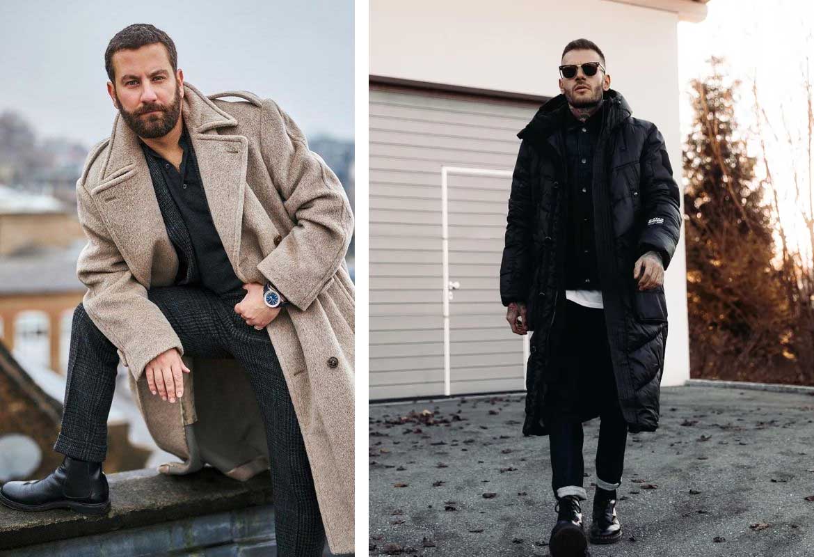 Мужские куртки и пуховики длиной ниже колена на осень-зиму 2023