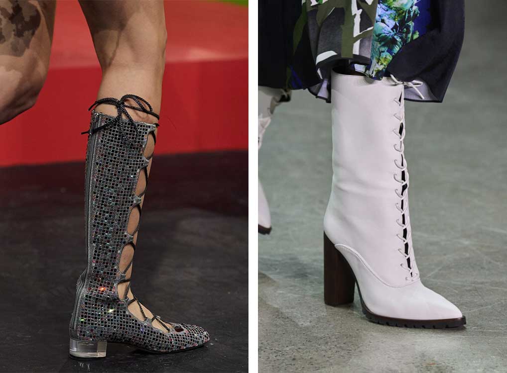 Трендовая женская обувь со шнуровкой мода осень-зима 2023-2024