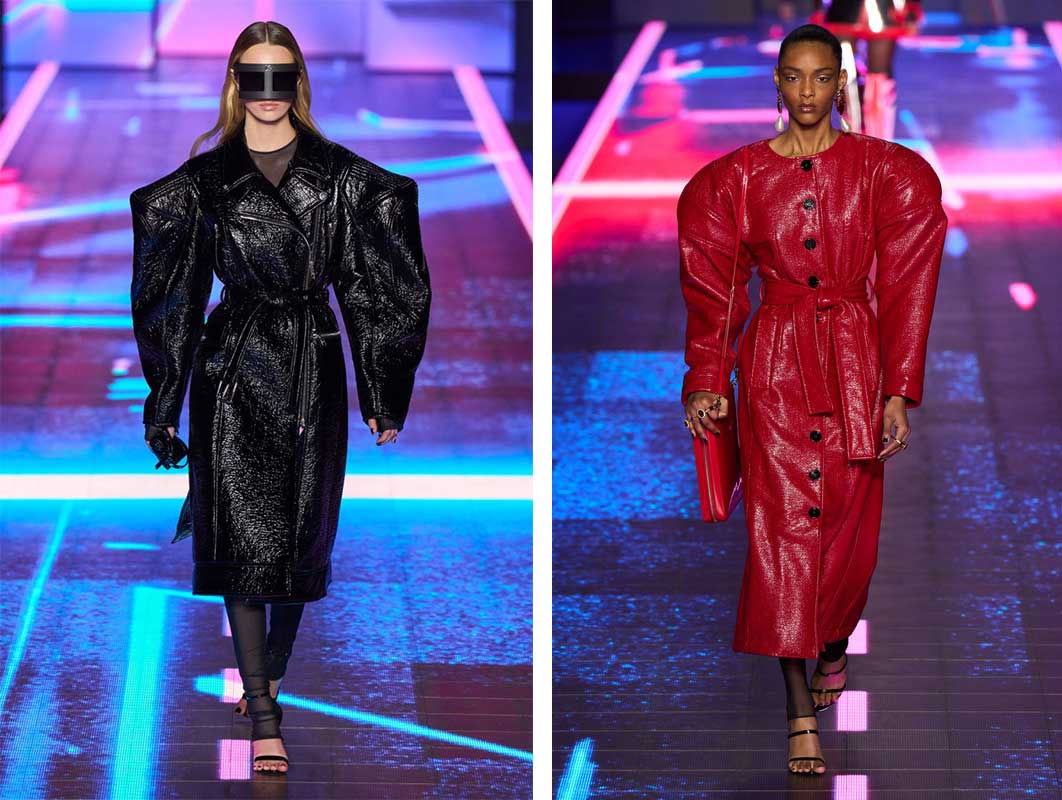Женское модное виниловое пальто осень 2022