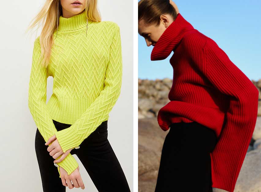 Кислотный свитер модные тренды осень-зима 2024