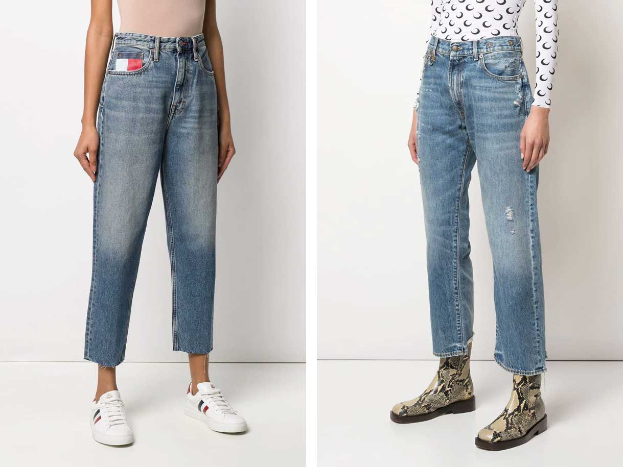 Женские джинсы мом и бойфренды модные луки 2023