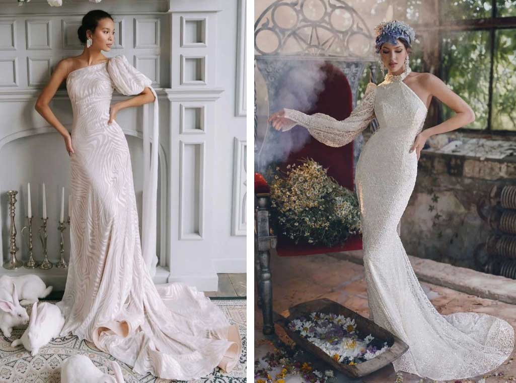 Свадебные платья со шлейфом модные луки 2023