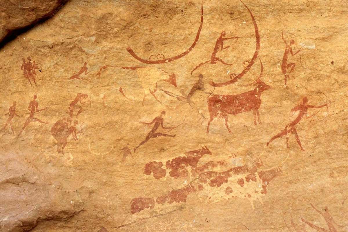 Наскальные рисунки, обнаруженные археологами в центре Сахары.