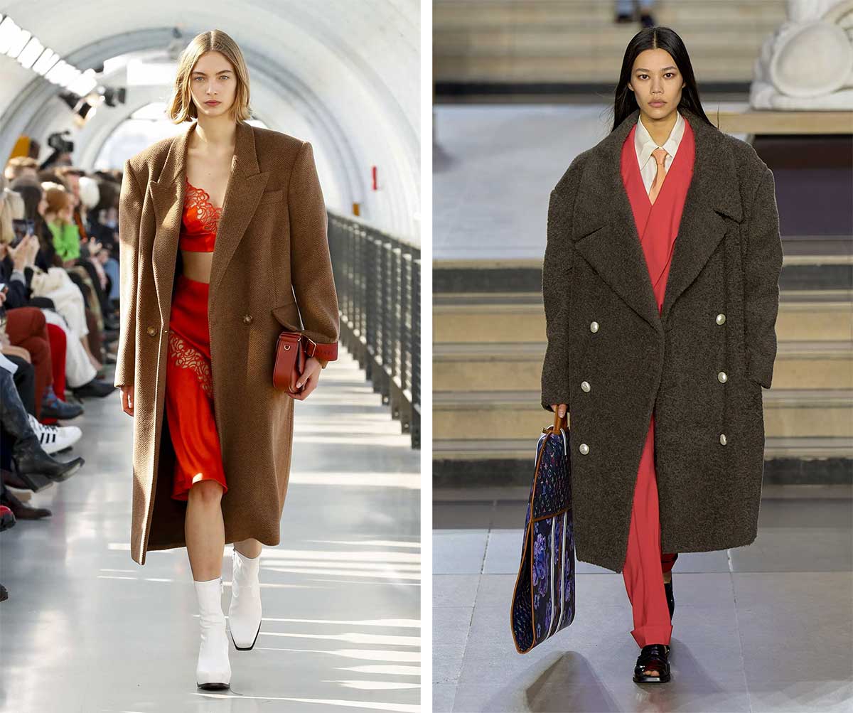 Комфортное пальто с мужского плеча для женщин модные тренды зима 2023