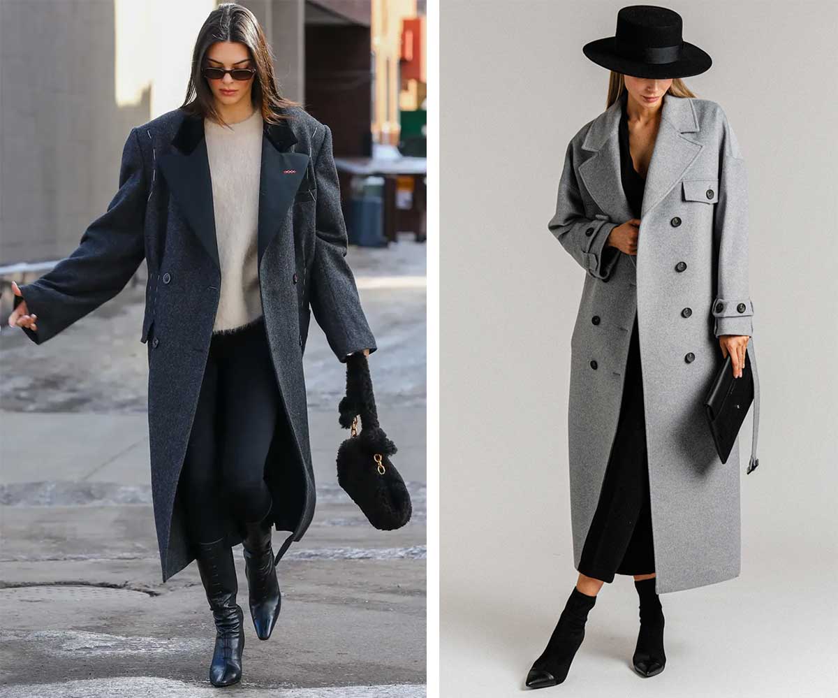 Модное женское пальто оверсайз осень-зима 2022-2023