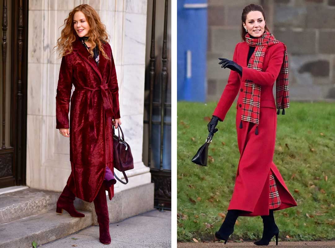 Пальто в цвете Viva Magenta модный тренд 2023 года