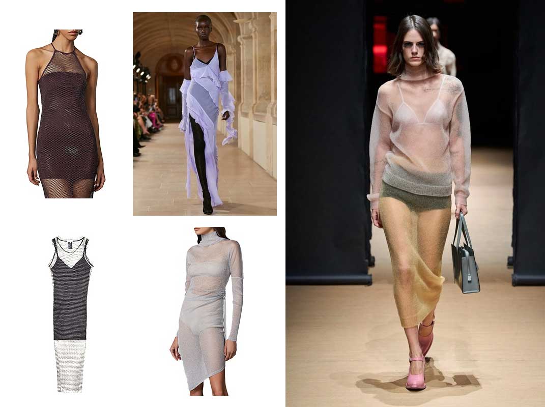 Блузы, платья, юбки и джемпера из полупрозрачной ткани- новый модный тренд в 2023 году