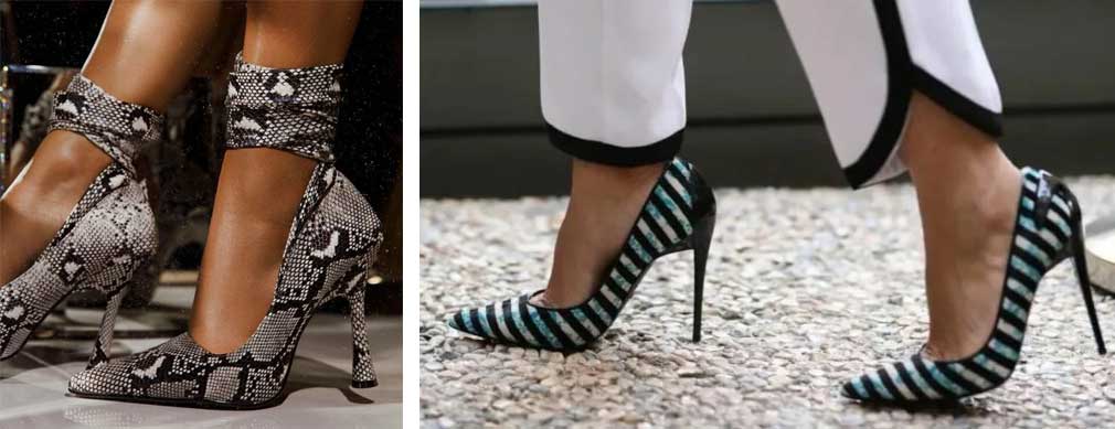 Женские туфли с оригинальным принтом модный тренд 2024