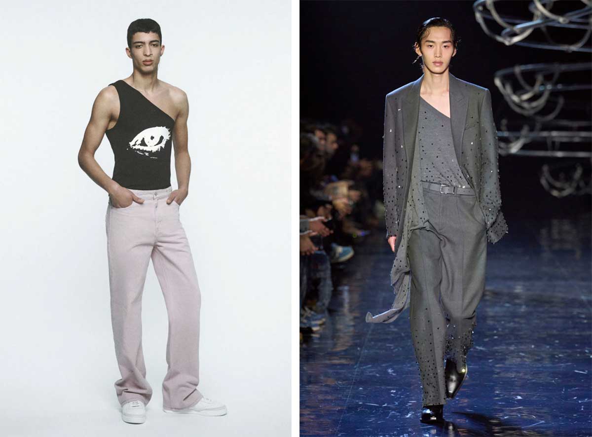 Модные тренды на асимметрию в мужской одежде осень-зима 2023