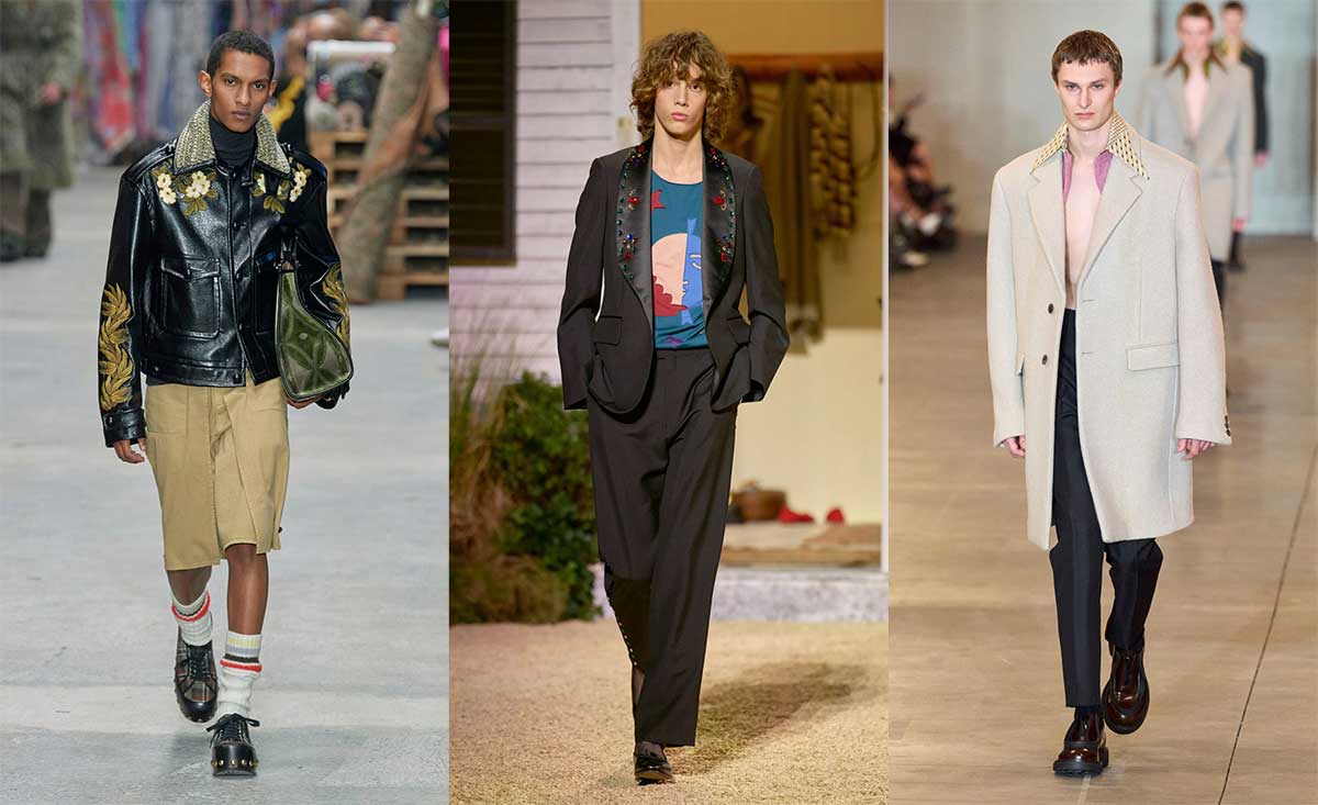 Акцентные воротники и лацканы: модные луки мужской одежды осень-зима 2024