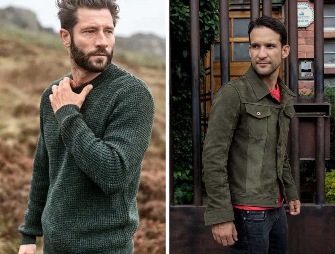 Сочетание зеленого цвета в одежде для мужчин модные тренды