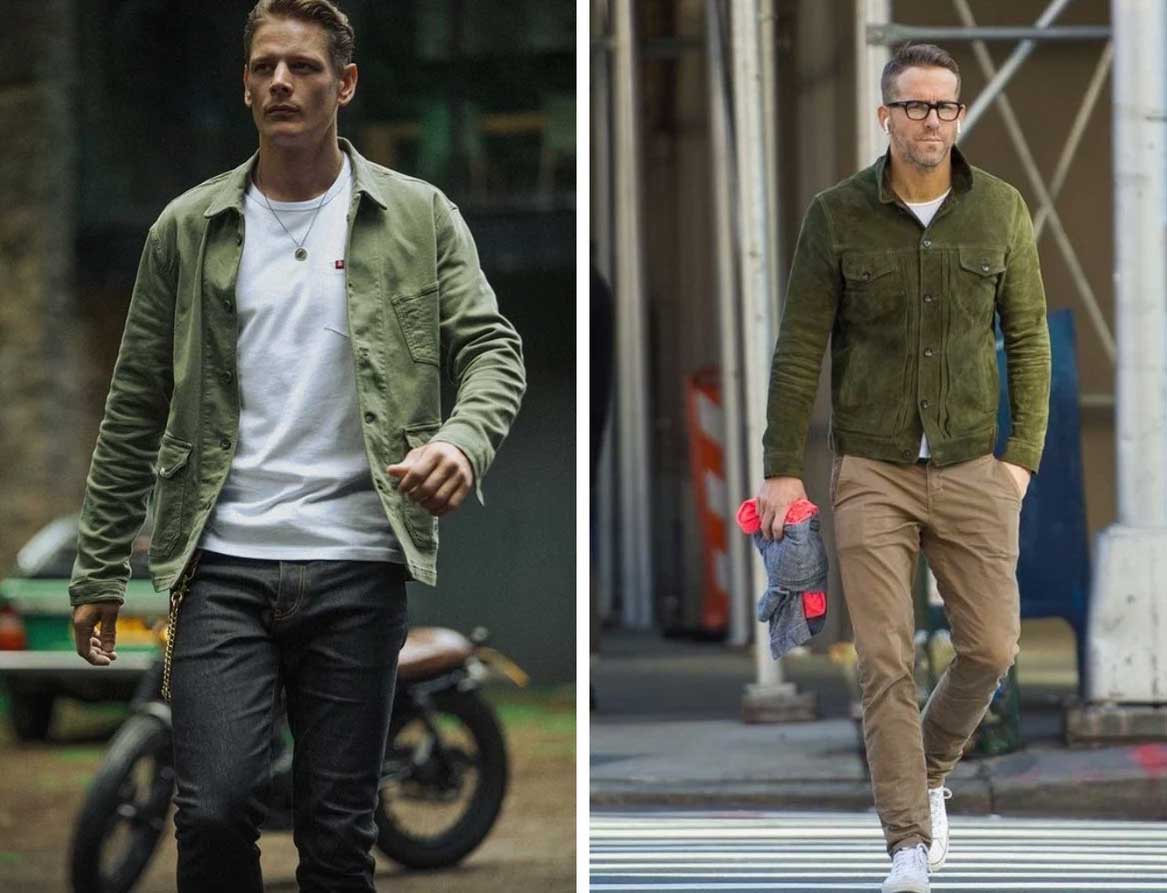 Зеленый цвет в одежде мужчины модные тенденции