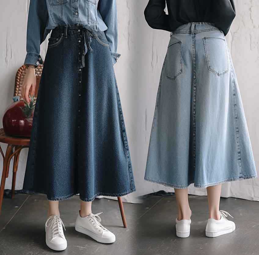 Джинсовая юбка модные тренды осень-зима 2023-2024