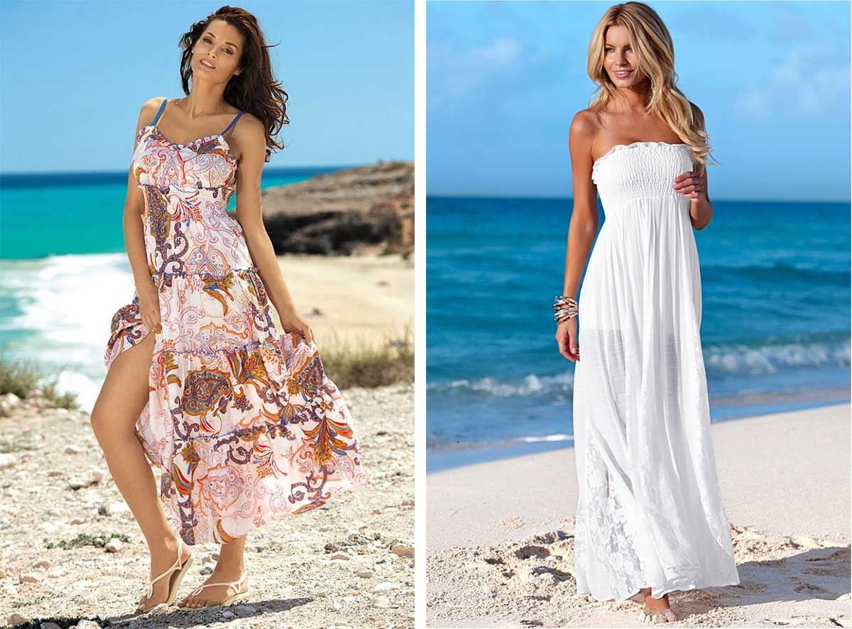 Платья и сарафаны с завышенной талией модный пляжный лук 2023