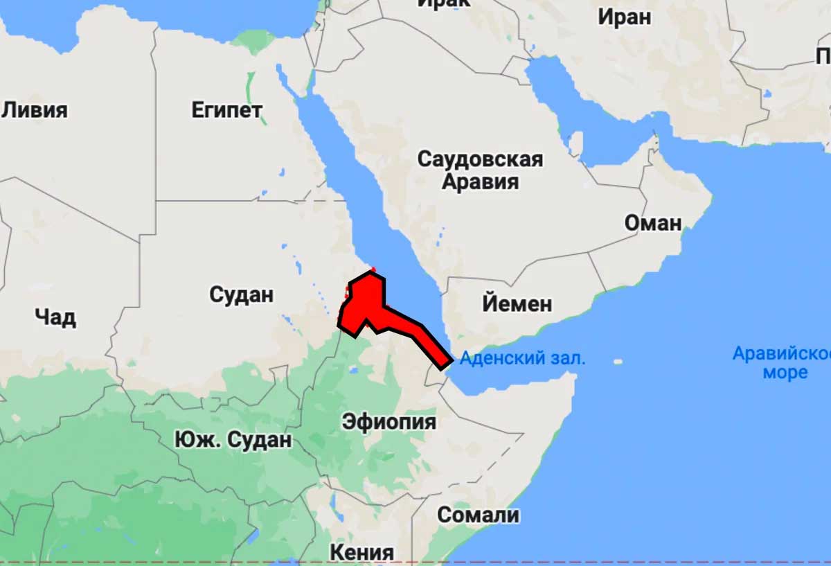 Географическое расположение государства Эритрея