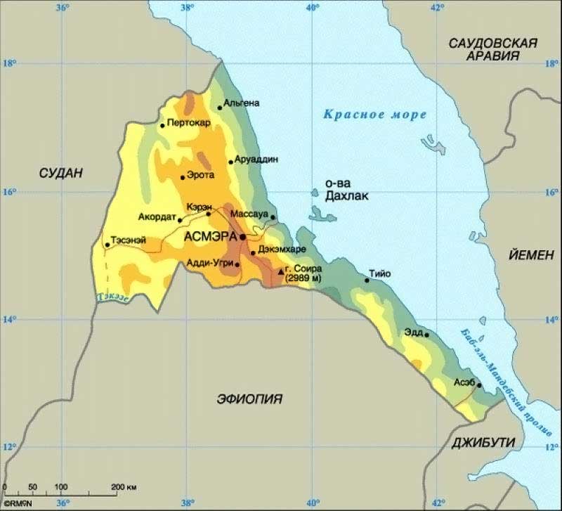 Эритрея располагается на берегу Красного моря