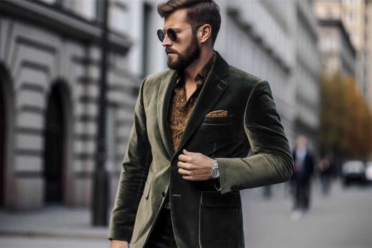 Бархатный или вельветовый пиджак для мужчины модный тренд 2024 года