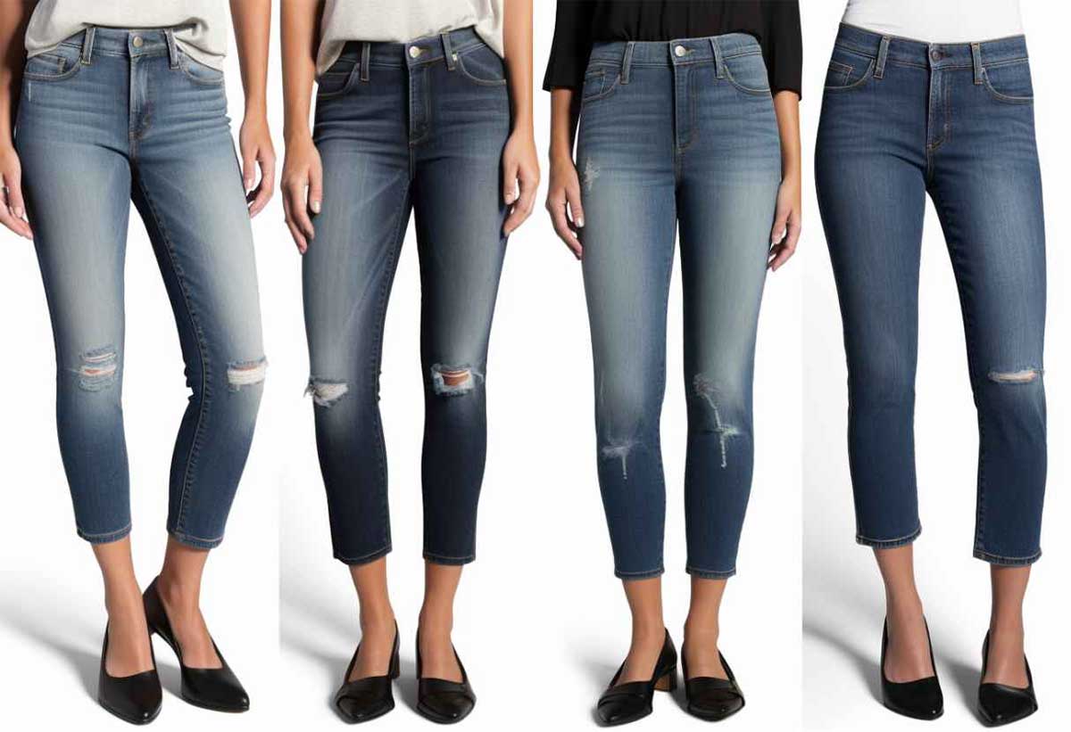 Женские укороченные джинсы модные тенденции 2023