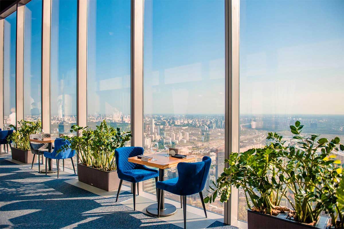 Ресторан «Panorama 360» на 89 этаже башни «Федерация», Москва Сити