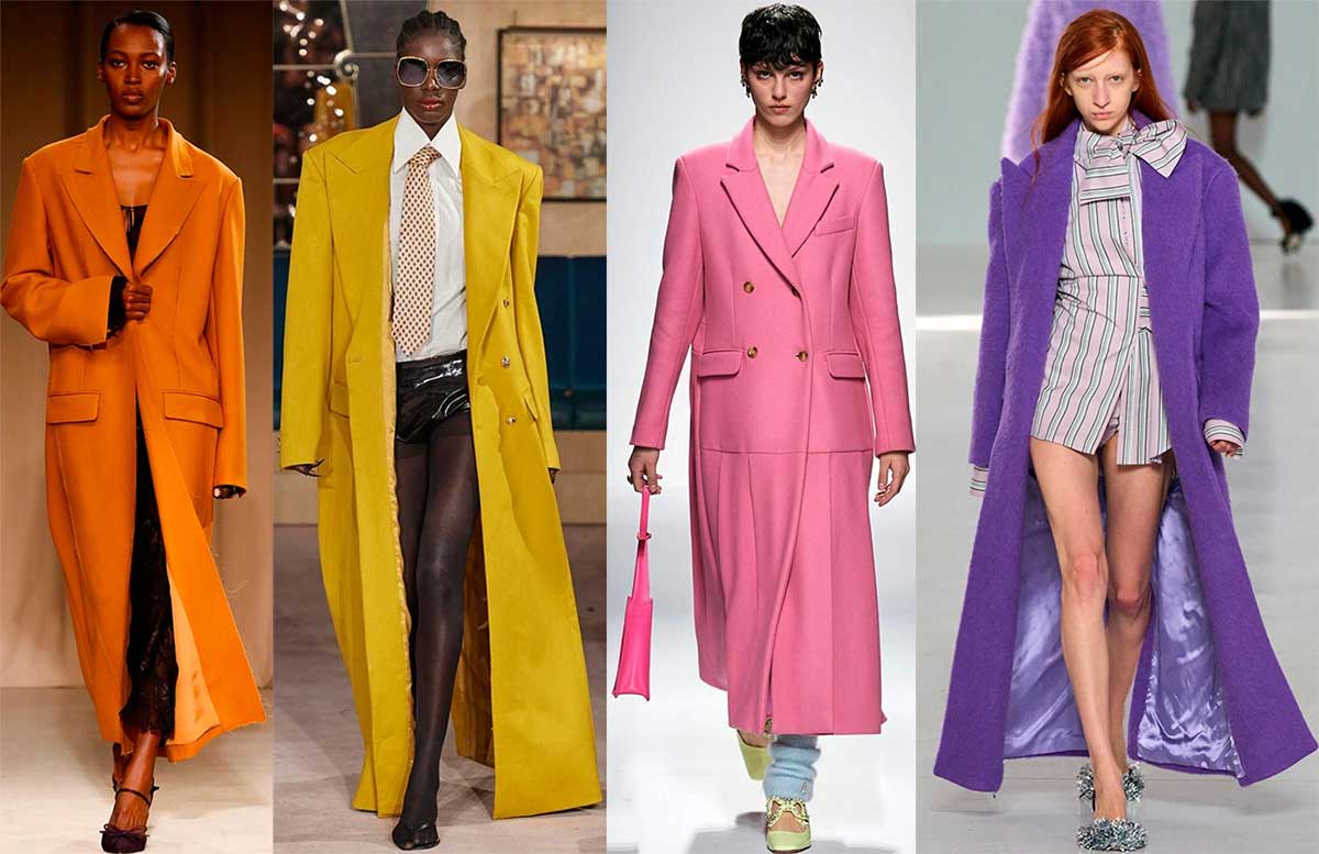Яркое женское пальто - модные тенденции осень-зима 2023-2024 