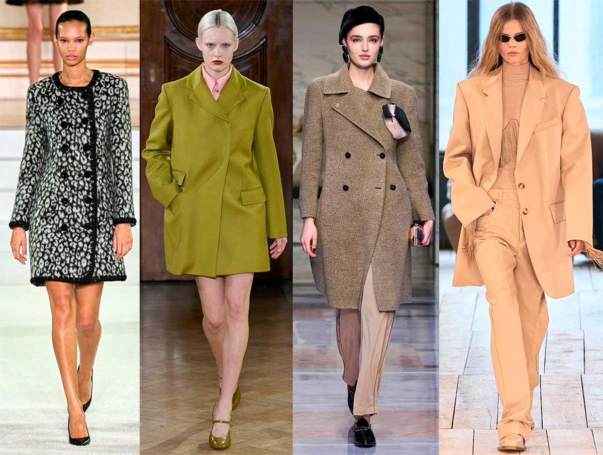 Элегантное короткое женское пальто 2023-2024 модные тренды