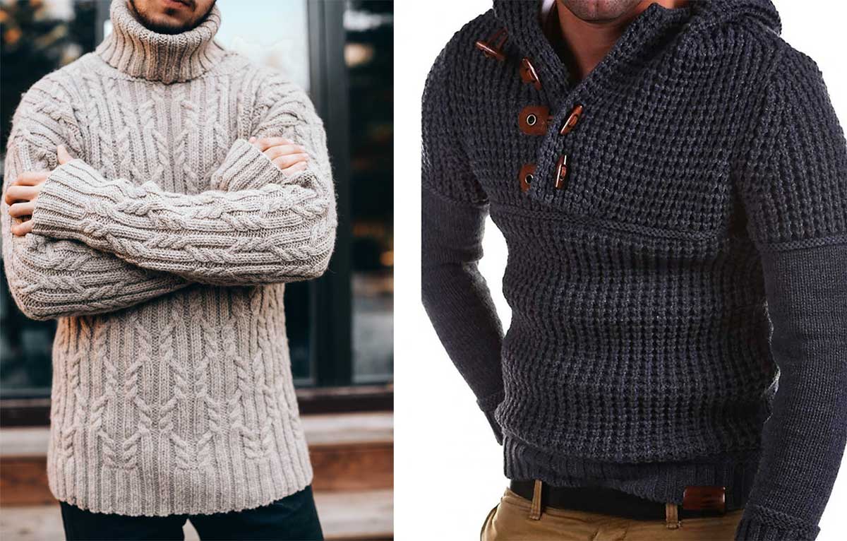 Мужской свитер крупной вязки: стильный образ для встречи Нового года 2024