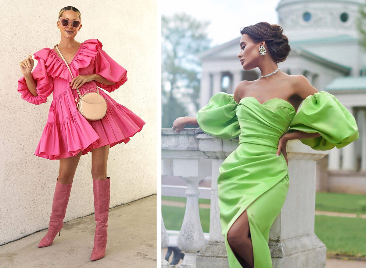Стильное яркое женское платье 2024: модные луки и новинки