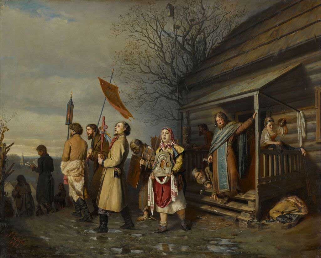 Василий Перов. «Сельский крестный ход на пасхе» (1861)