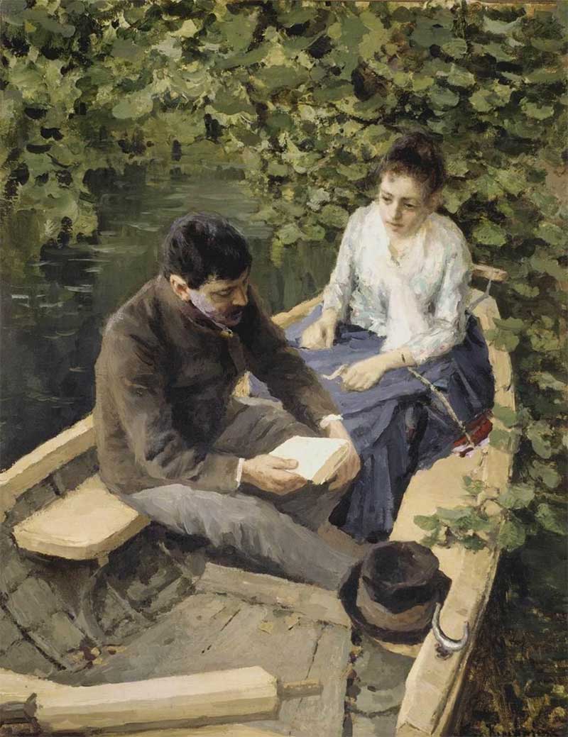 В лодке, 1887. Константин Коровин